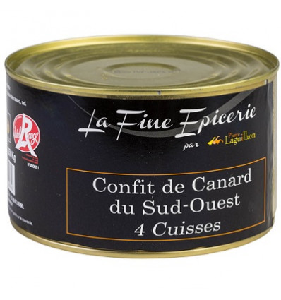 Confit de Canard Label Rouge Sud-Ouest - 4 cuisses - Boîte 1,350kg