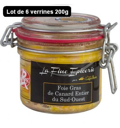 Coffret 6 verrines 200g : Foie gras de canard entier du Sud-ouest Label Rouge 200g