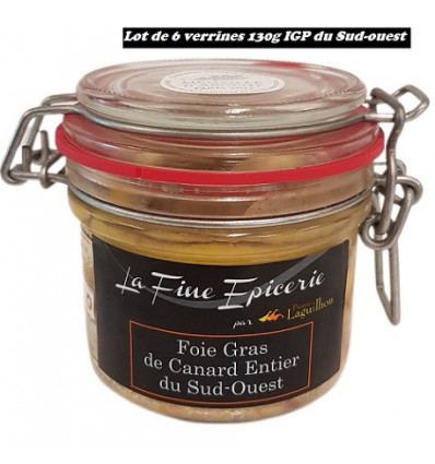 Coffret 6 verrines 130g : Foie gras de canard entier IGP du sud-ouest 130g