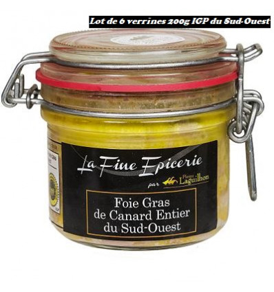 Coffret 6 verrines 200g : Foie Gras de Canard entier IGP du Sud-Ouest 200g