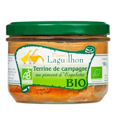 Terrine de Campagne au Piment d'Espelette BIO - Verrine 180g