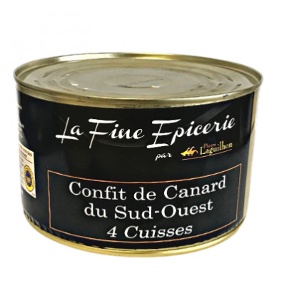 Confit de canard IGP Sud-Ouest - 4 cuisses - Boîte 1,350 kg