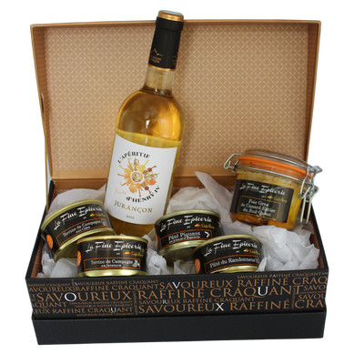 Coffret Foie Gras Confit - Panier Gourmand Coffret Cadeau Sans Alcool - 5  Spécialités de la Ferme au Foie Gras - 100% FR - Sans additifs Sans  Conservateurs Sans OGM : : Epicerie