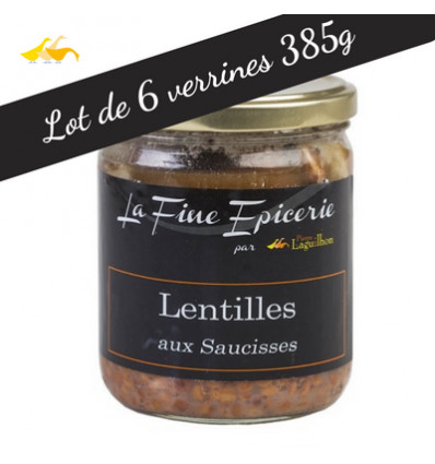 Lot de 6 verrines de Lentilles aux saucisses - 385gr