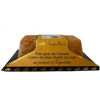 Foie Gras de Canard entier du Sud-Ouest Mi-Cuit au Piment d'Espelette - Barquette 200g